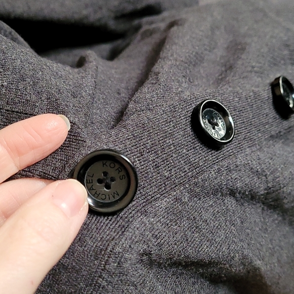 Michael KORS sz medium gray cardigan sweater WT258 - Picture 2 of 4